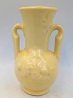 Vtg. Shawnee Small 5 in Yellow Vase Urn Style Handles Embossed Daisy Design USA