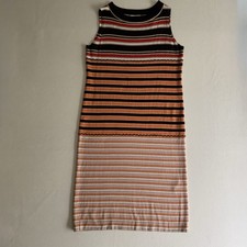 Marni x Uniqlo Striped Sleeveless Knit Midi Dress Size Large Lightweight Stretch