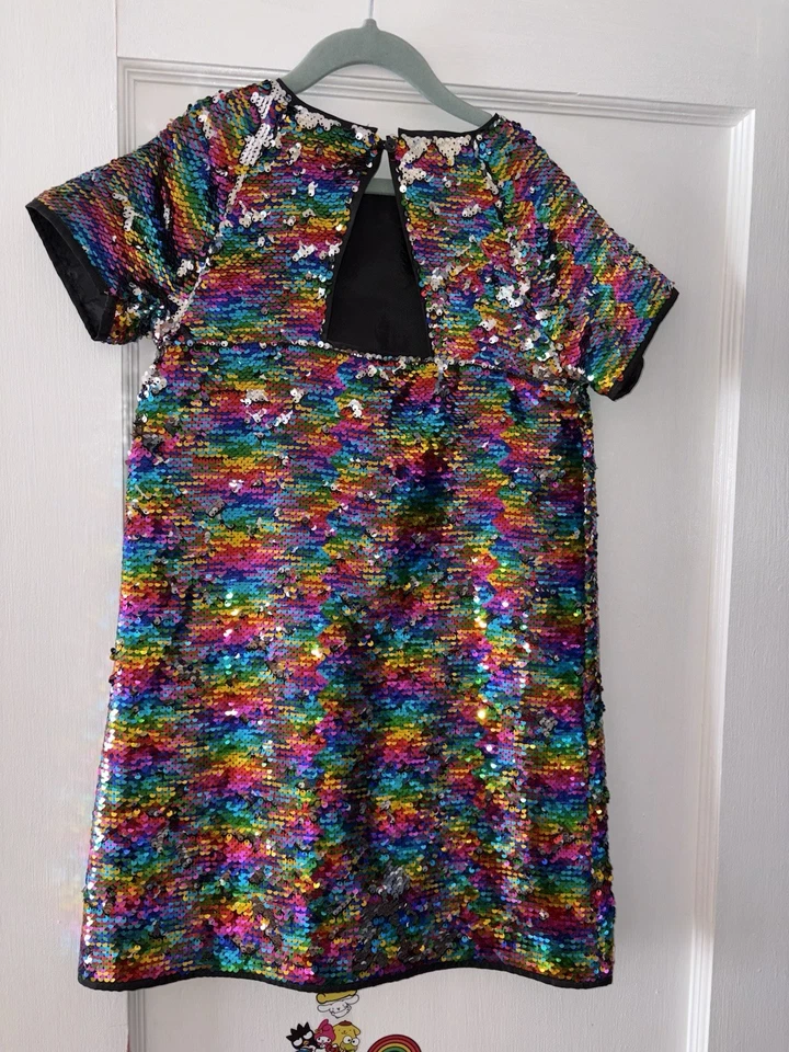 Crewcuts J. Vestido Crew Niñas Talla 8 Lentejuelas Fiesta Año Nuevo Ocasión Especial Foto 2 de 3