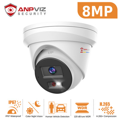 Anpviz 8MP PoE IP Camera Outdoor Human/Vehicle Detection Smart Dual Light Audio