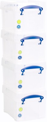 Really Useful Box Kunststoff Aufbewahrung 3 Liter transparent (4er Pack) 3 x 4 