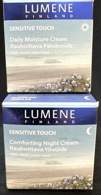 2 lumene finland sensitive touch daily moisture cream 1.7oz scuffed box