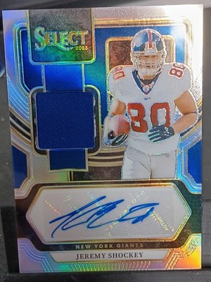 2023 Select Jeremy Shockey #SM-JS Silver Prizm Memorabilia Auto 33/199 NY Giants