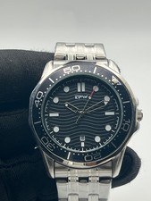 Orologio uomo datario automatico quadrante nero bracciale acciaio cassa 42 Quarz