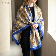 RARE VINTAGE HERMES Silk Scarf "Les chants du Henne" Carre 90