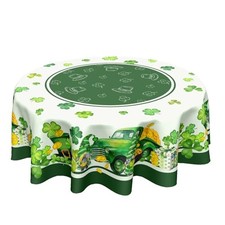 Round Tablecloth 60 Inch Green St Patrick's Day 60" Round St Patricks Day