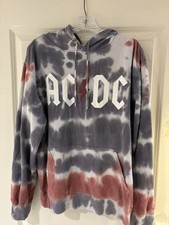 Licensed AC/DC Hooded Sweatshirt Tie Dye Size...