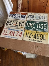Lot # 15 Of 6 License Plates Different States 2021 Or Older