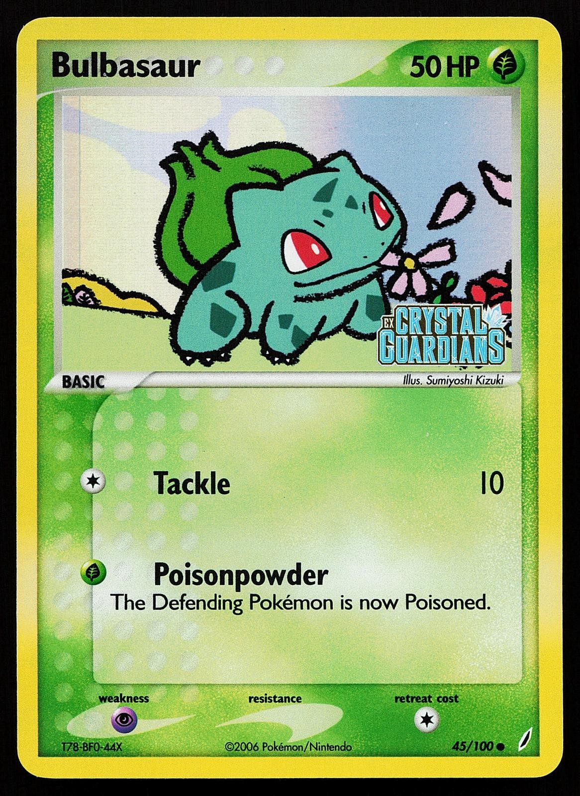 Bulbasaur 45/100 Reverse Holo Common Crystal Guardians Pokemon Card