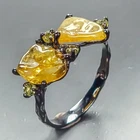Fine Art Yellow Sapphire Ring 925 Sterling Silver Size 8 /R462454