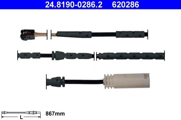 Témoin d'usure de plaquette ATE 24.8190-0286.2 pour frein de BMW série 3
