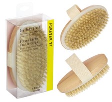 Oval Natural Bristle Dry Body Brush   Exfoliating Skin Brush for Cellulite, L...