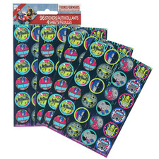 Transformers Stickers 96 Assorted Round Sticker 4 Sheet -sparty Favors Transformers Stickers 96 Assorted Round Sticker 4 Sheet -sparty Favors