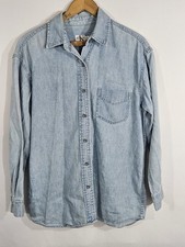 Vintage Calvin Klein Jeans Denim Button Front Shirt Mens Size M Long Sleeve