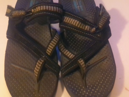 Skechers Sandals Mens 10 Black Outdoor Lifestyle Hook & Loop Straps Adjustable - Picture 3 of 5