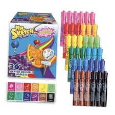 Scented Washable Markers, Chisel Tip Marker, Assorted Colors, 36 Count