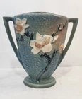 Roseville Pottery Magnolia 94-9" Double Handled Vase 1940’s USA Raised Design