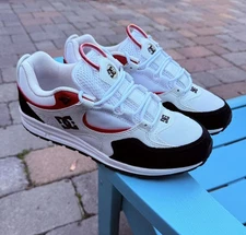 DC Footwear Kalis Lite Skateboard Shoes White/Red/Black US Size 10 Lightly Used 