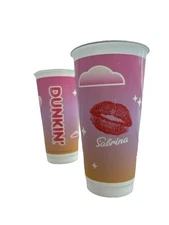 Authentic Dunkin Sabrina Carpenter Plastic Cup Set Of 2 New w/ Defect No Lid
