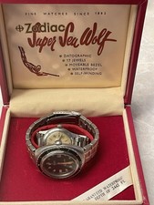 Vintage ZODIAC Super Sea Wolf His/Hers set 75 ATM Automatic Diver's Date Watch