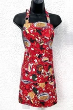 APR001 Apron Colorful  2 pouch Italian fruits, vegetables and wine 28”