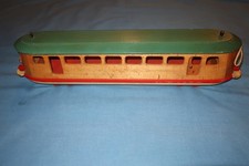 Vintage Wood Streetcar Trolley Pull Toy. 20" Long. Czechoslovakia