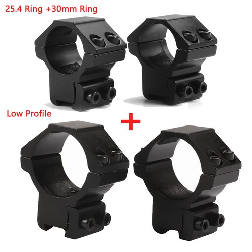 25.4mm/30mm Low Profile Scope Mount Rings for 11mm Dovetail Rails .22 caliber