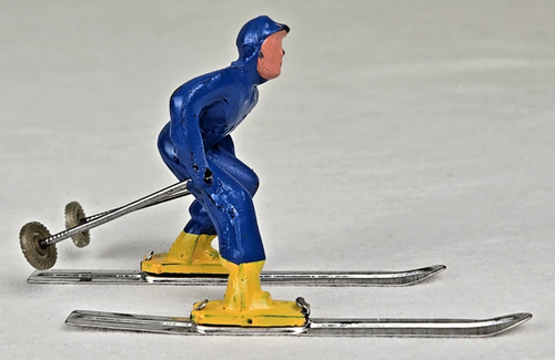 Barclay B190 #495 Mann auf Ski (blauer Anzug) 2 1/4" hoch Druckguss USA top - Bild 13 von 19