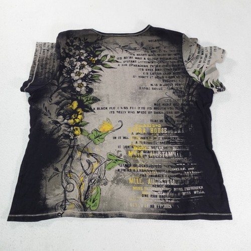 Camicia girasole donna 3X nera dressbarn ricamata perline hippie boho fata - Foto 9 di 14