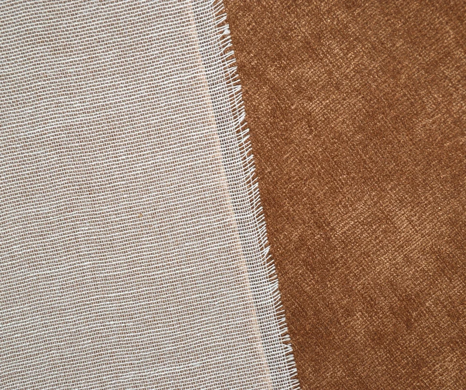 Sofá marrón claro ma24g chenilla terciopelo funda acolchada cuello rodillo cojín tamaño Foto 4 de 4