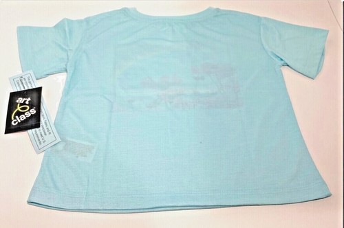 Art Cass Girls Short Sleeve Graphic Sleepwear Shirt Floral Light Blue - XS, S, M - Picture 3 of 4