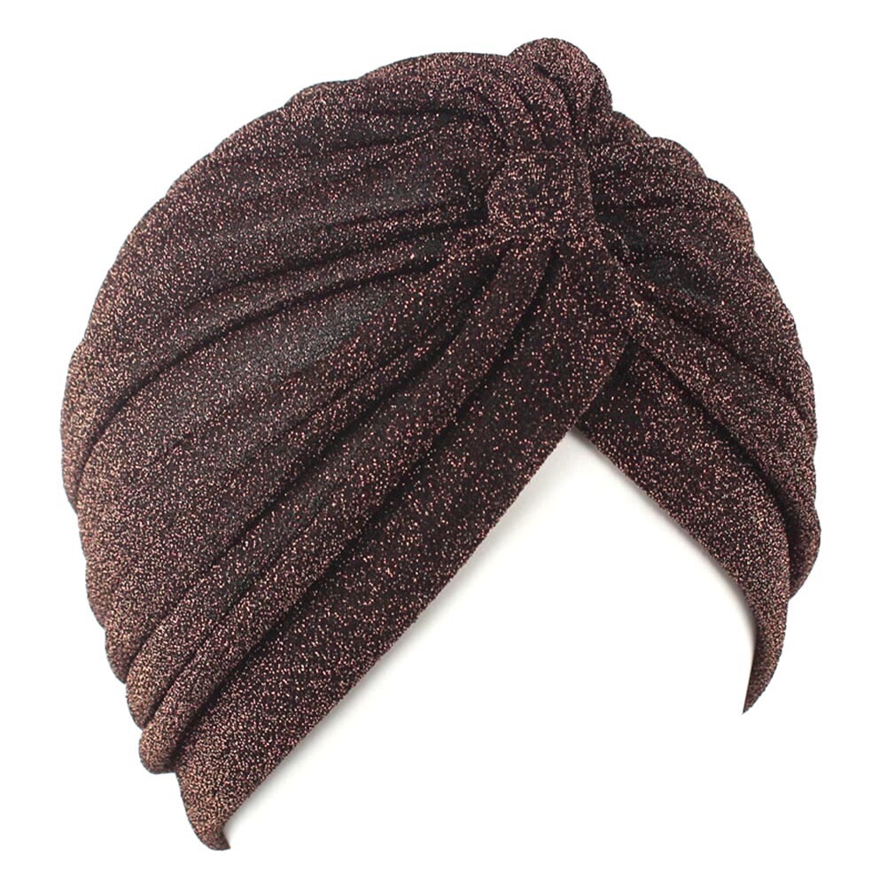 Women Golden Shiny Silk Indian Hat Female Fashion Pullover