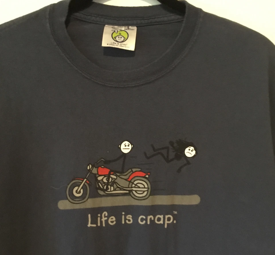 Camiseta Life Is Crap Funny Informal Tejida Talla Grande Foto 2 de 3