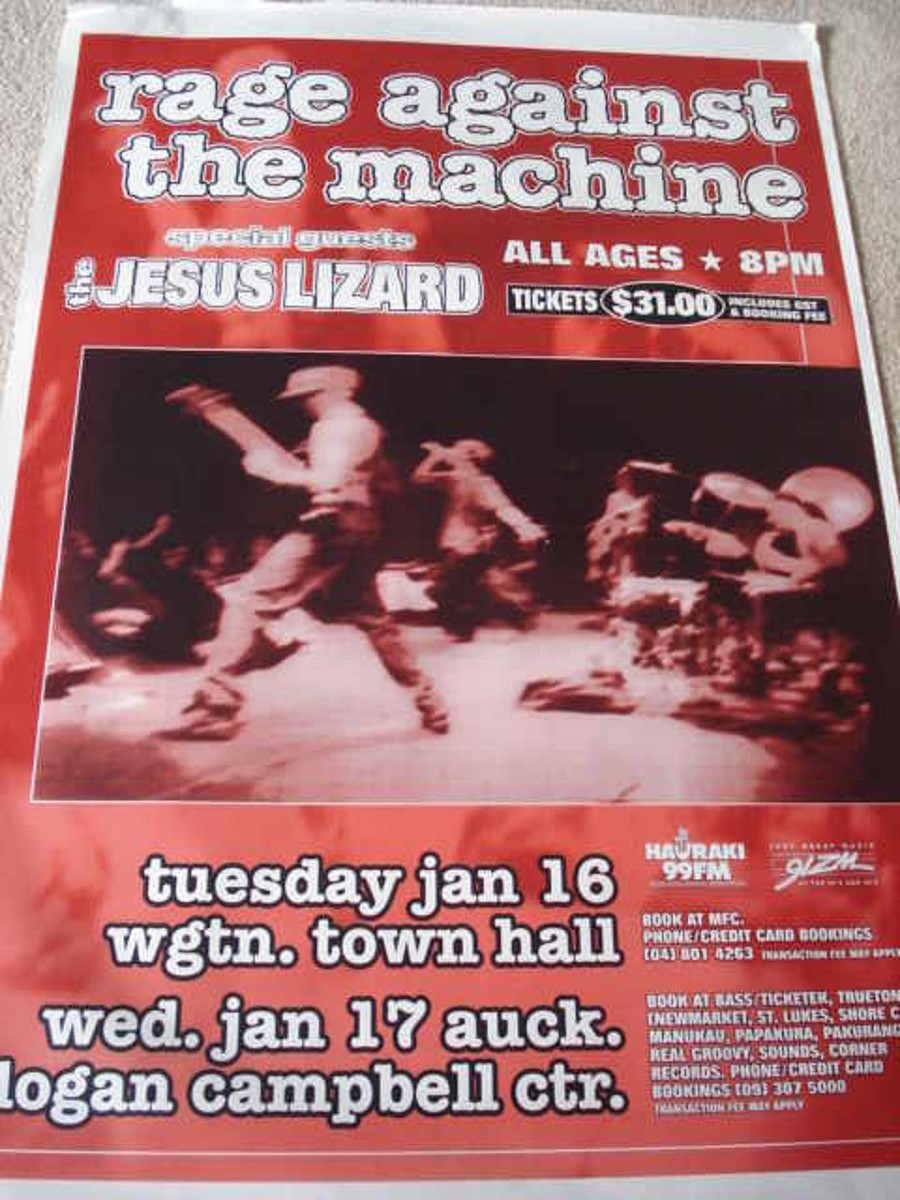 RAGE AGAINST THE MACHINE/JESUS LIZARD GIANT 1996 NEW ZEALAND