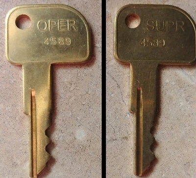 NCR 4589 Supervisor SUPR or Operator OPER Key 2181, 2171-K006 K007 Cash Drawers