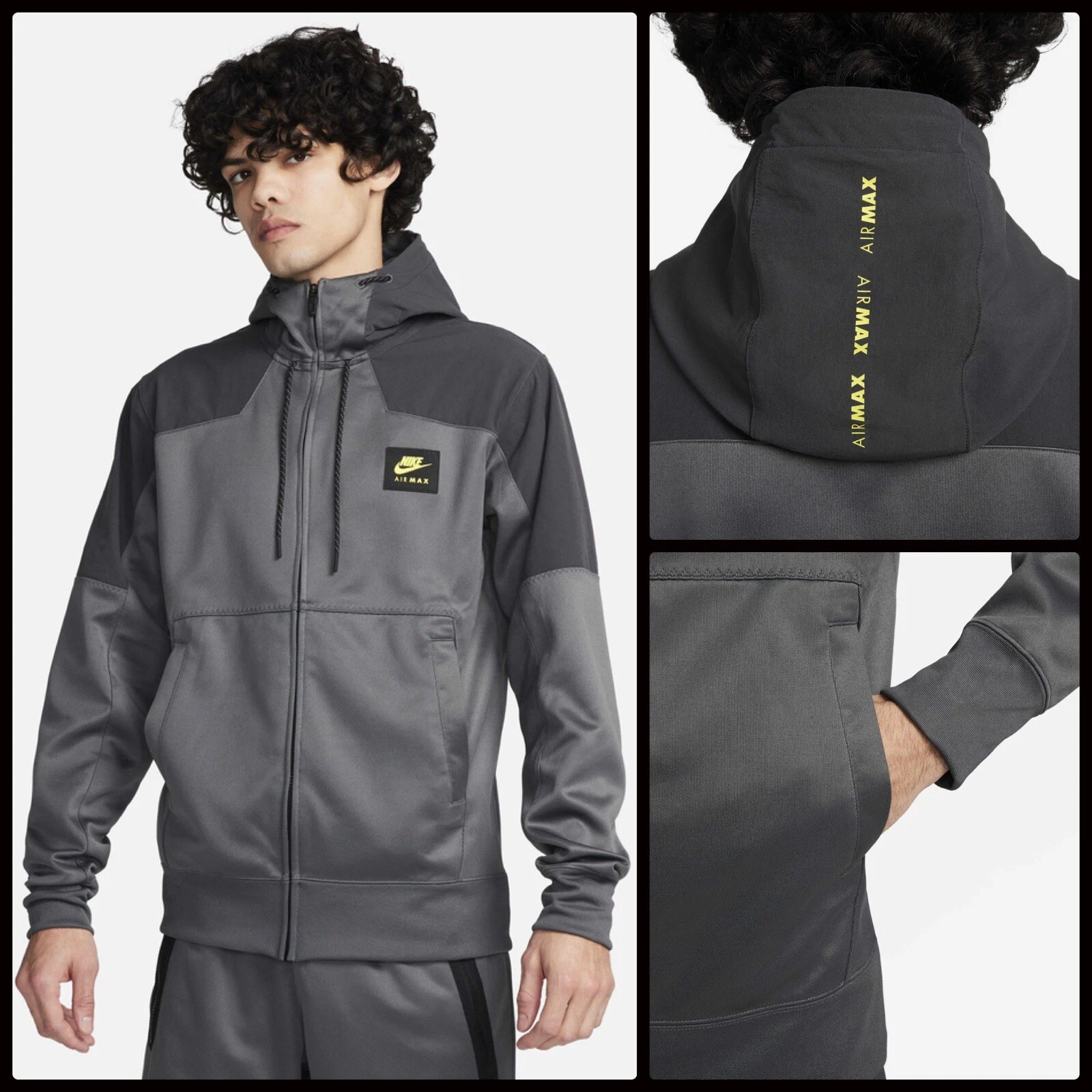 Men's Various Sizes ~ Nike Air Max Poly Fleece Full Zip Hoodie - FV5443-068
Opens in a new window or