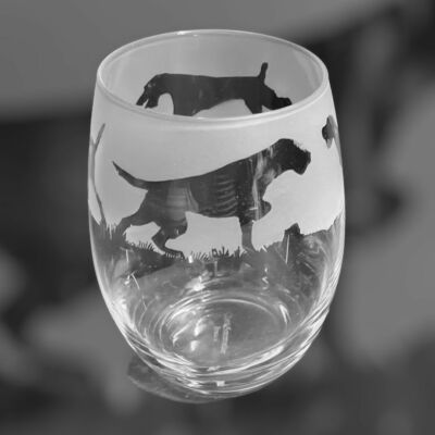 DEUTSCHER DRAHTHAARZEIGER Fries verpackt 36cl Kristall stiellos Wein/Wasserglas