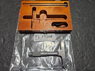VINTAGE LUFKIN RULE CO #513 0-3'' DEPTH MICROMETER W/CASE (TL1204)