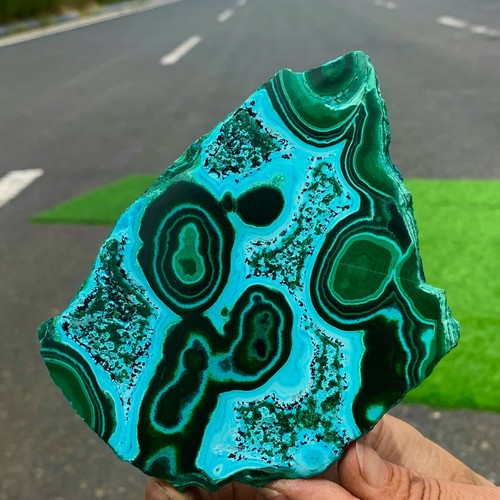 394G Crisocolla naturale/Malachite trasparente grappolo campione minerale grezzo - Foto 8 di 24