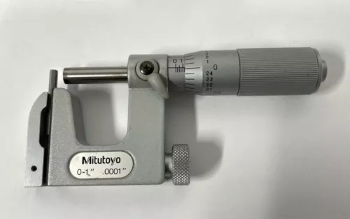 Mitutoyo 117-107 Uni-Mike Interchangeable Anvil Micrometer, 0-1" Range, .0001" 