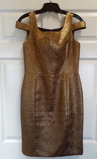 *Sale Price* Michael Kors Metallic Gold Mini Dress Size 6 - Perfect Condition!