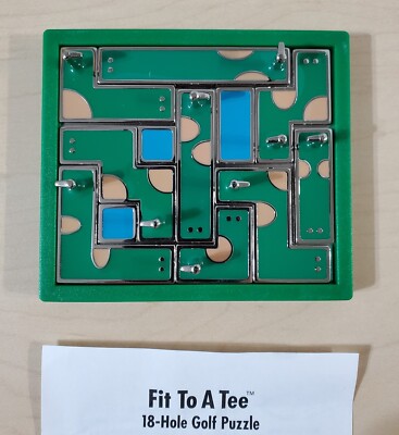 Rare Vintage Binary Arts Fit To A Tee 18 Hole Metal Golf 2 in 1 Puzzle Desk Toy