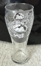 Shock Top Beer Etched 16oz Pilsner Glass  Bar Brew Collectable HOPS