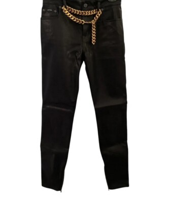 TOM FORD Shiny Lacquered Skinny Chain Jeans Size 27 NWT