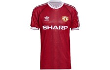 adidas Originals Trefoil Man United Striped Logo Soccer Jersey V1