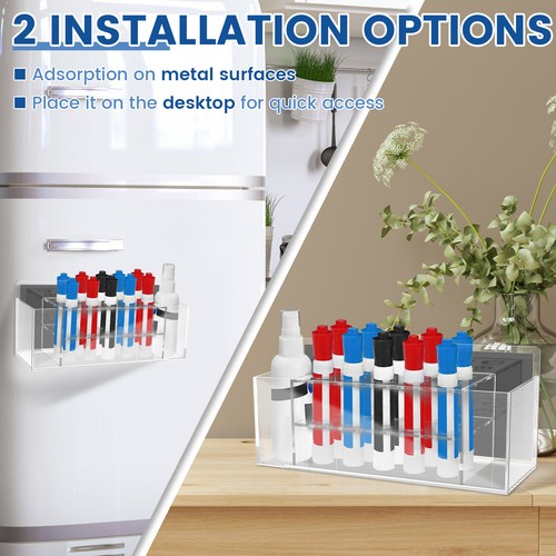 Dry Erase Marker Holder Large Whiteboard Marker Holder Solid Magnet Pen Holder ☣ - Picture 3 of 8