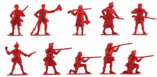 Accurate Militia set 1 - 10 54mm toy soldiers red color - very low stock 