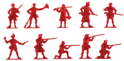 Accurate Militia set #1 10 54mm toy soldiers red color very