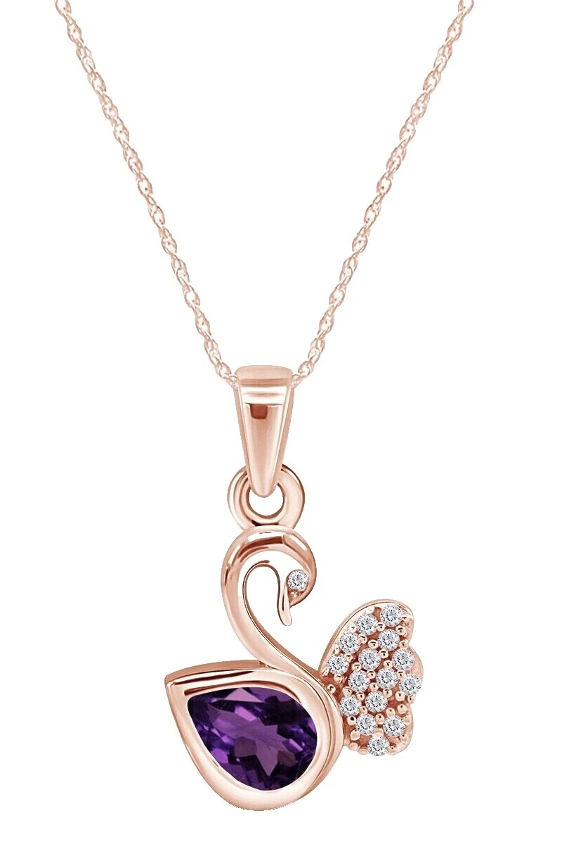 Folheado a Ouro Rosé Pedra de ametista Fashion Jewelry