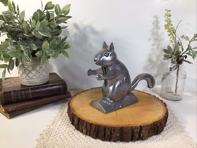 Vintage Squirrel Nutcracker ~Aluminum 6  ~Taiwan~CUTE!